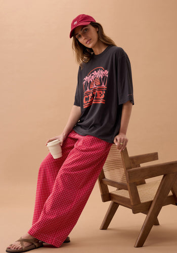 CERES LIFE LIV OVERSIZED TEE - SUNSET PALMS