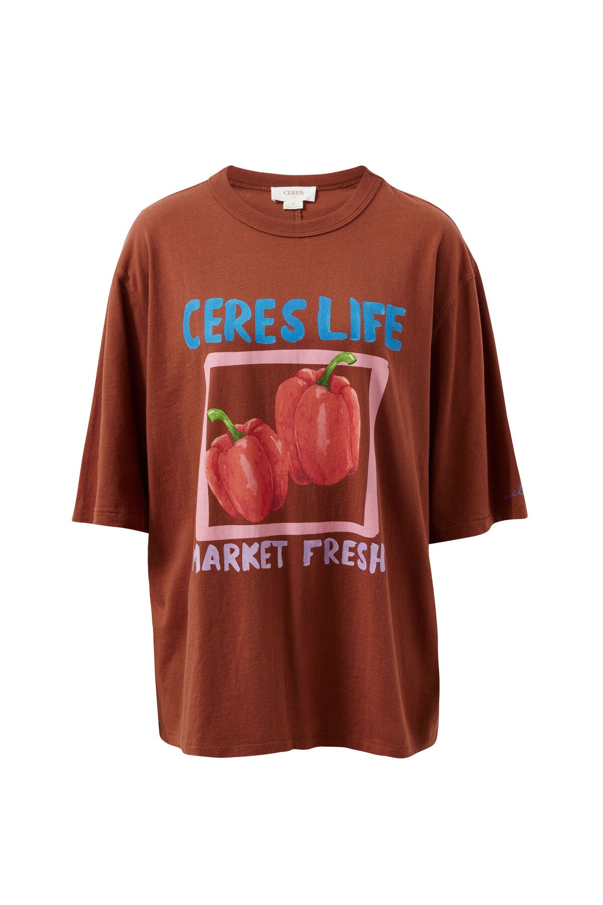 CERES LIFE LIV OVERSIZED TEE - GINGER/FARMERS MARKET