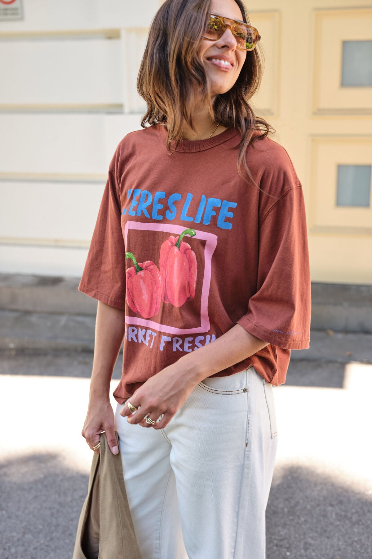 CERES LIFE LIV OVERSIZED TEE - GINGER/FARMERS MARKET
