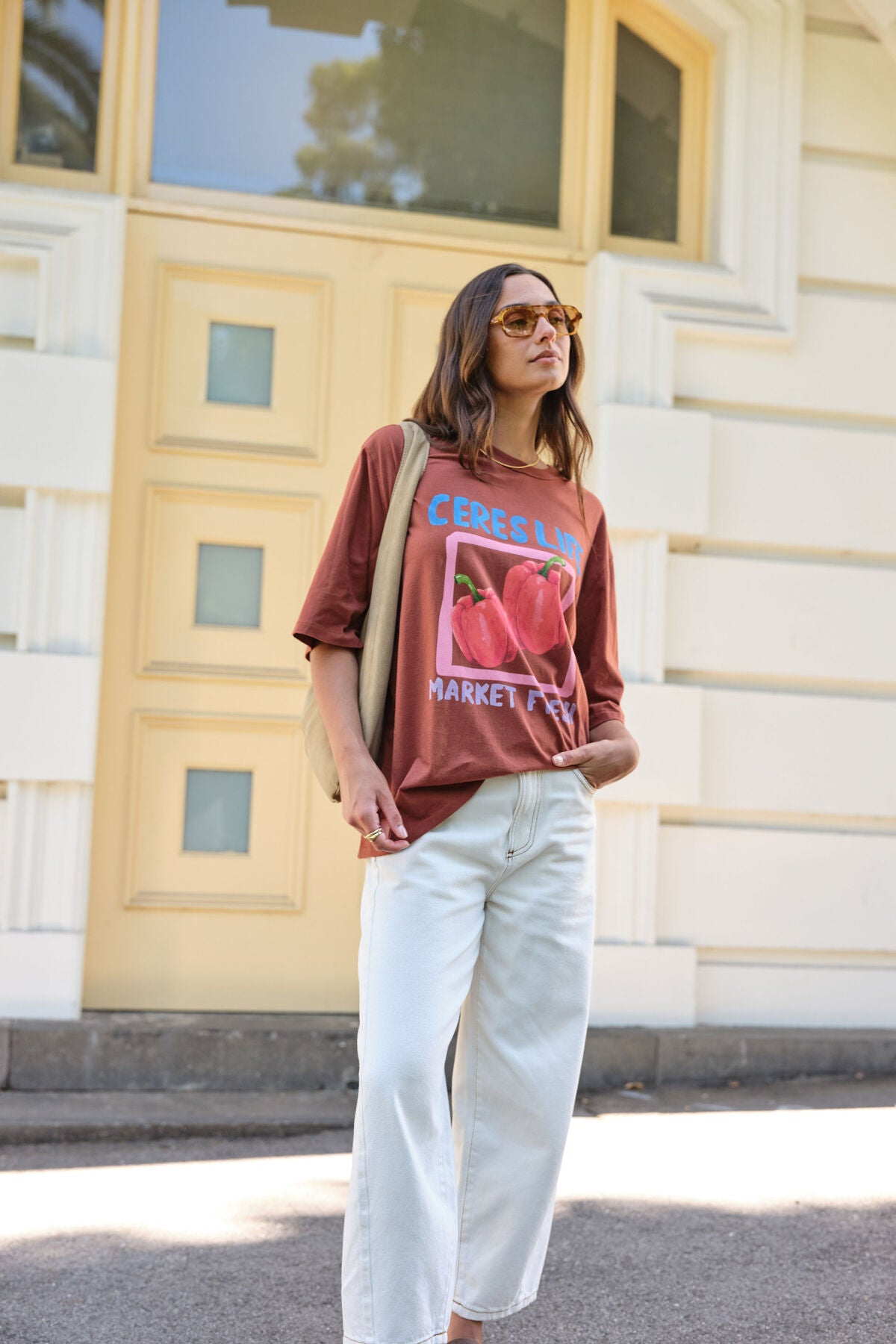 CERES LIFE LIV OVERSIZED TEE - GINGER/FARMERS MARKET