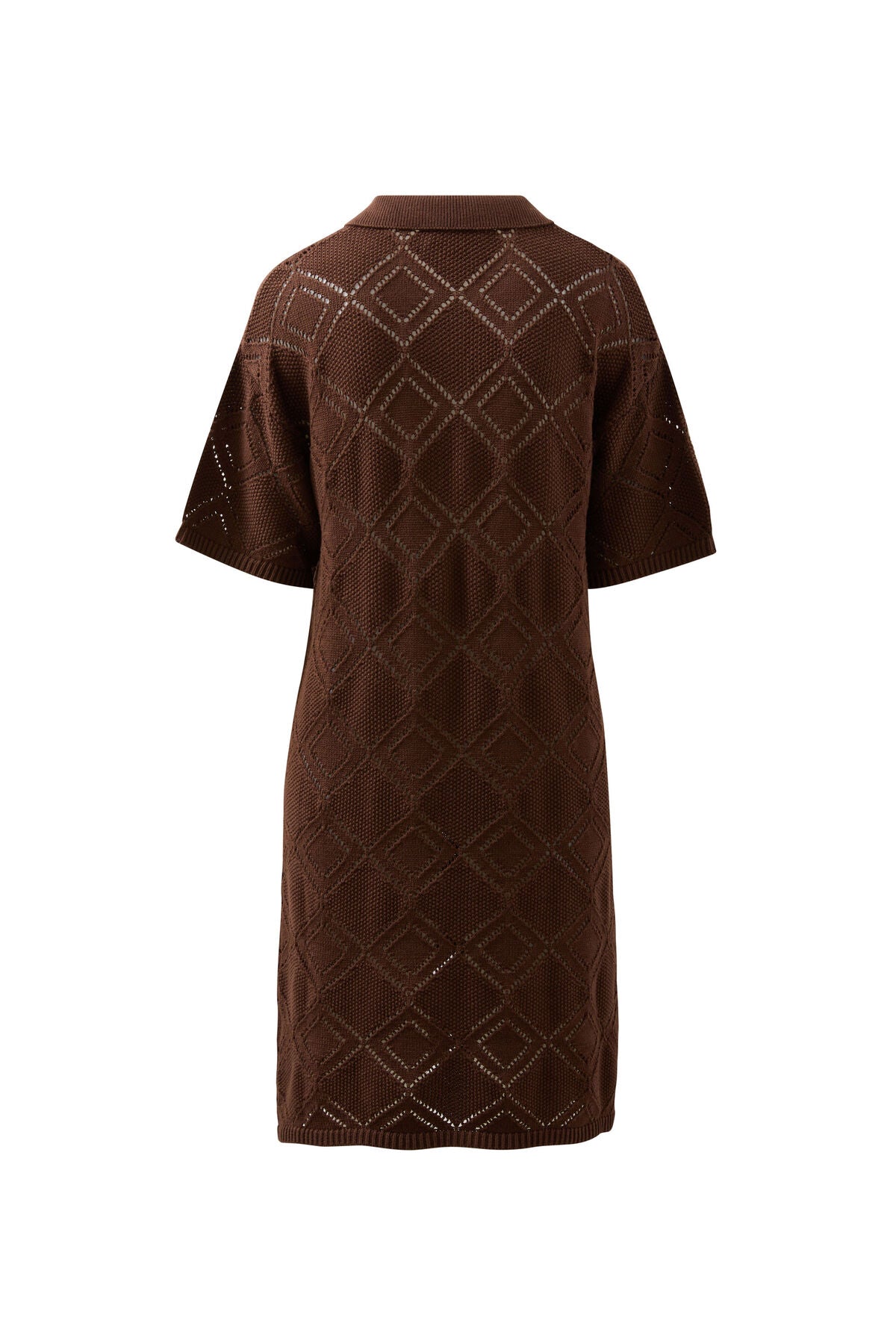 CERES LIFE DAISY DIAMOND KNIT MINI DRESS - CHOCOLATE