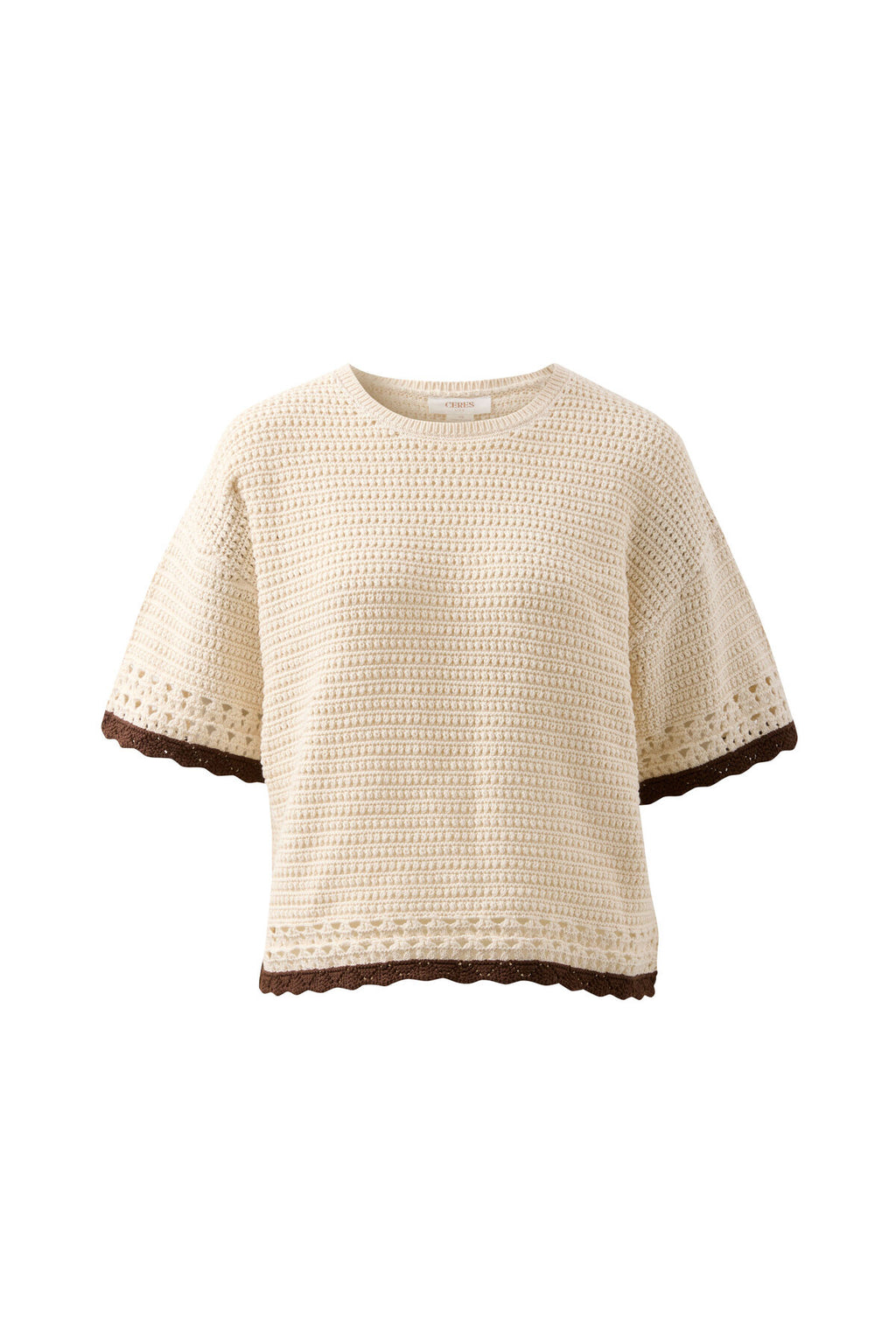 CERES LIFE BLAIR KNIT TEE - ECRU