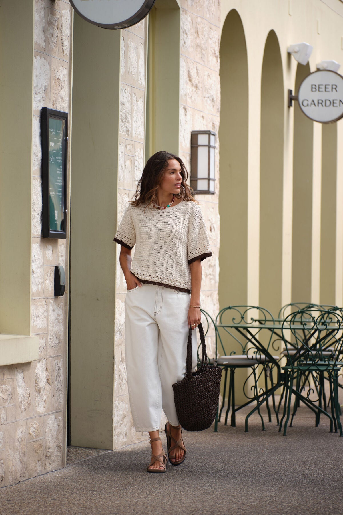 CERES LIFE BLAIR KNIT TEE - ECRU