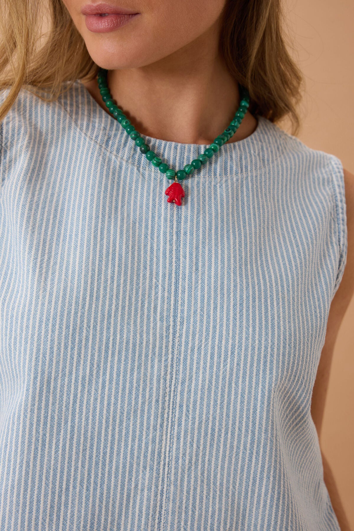 CERES LIFE MADDY SHELL TOP - INDIGO/WHITE STRIPE