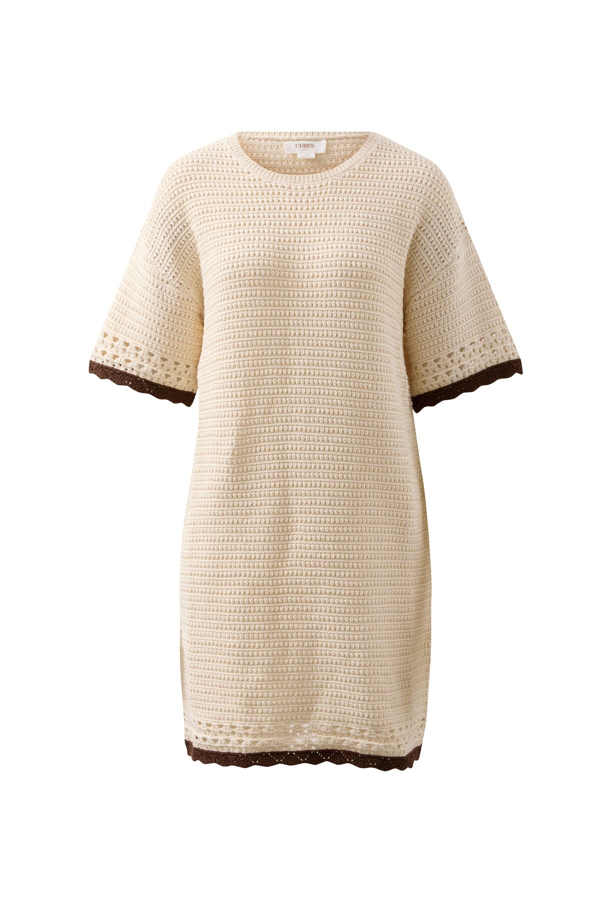 CERES LIFE BEA KNIT MINI DRESS - ECRU