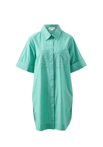 CERES LIFE AVA SHORT SLEEVE COTTON MINI DRESS - ZESTY TRIPLE STRIPE