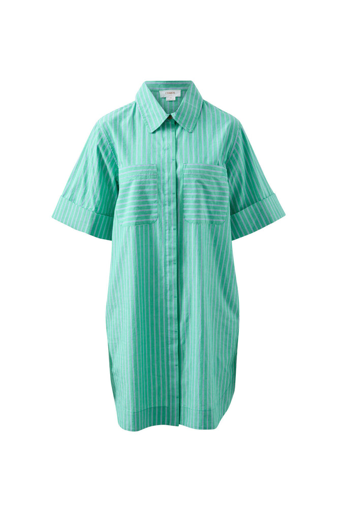 Load image into Gallery viewer, CERES LIFE AVA SHORT SLEEVE COTTON MINI DRESS - ZESTY TRIPLE STRIPE