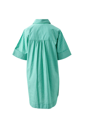 CERES LIFE AVA SHORT SLEEVE COTTON MINI DRESS - ZESTY TRIPLE STRIPE