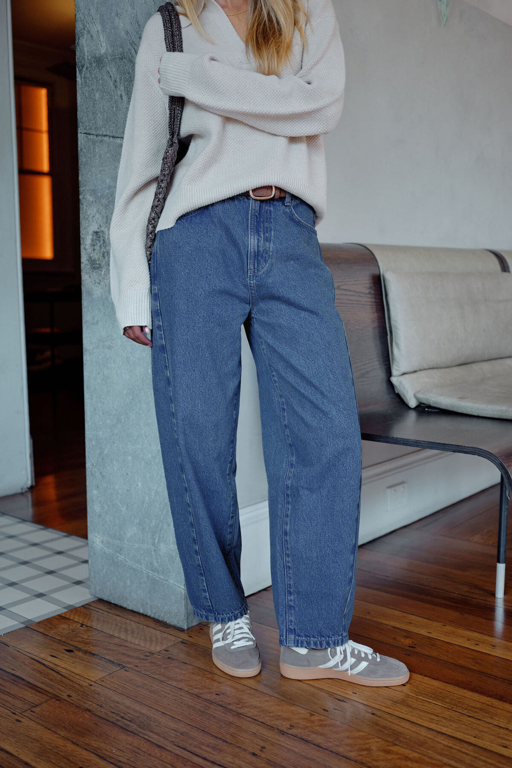 CERES LIFE LEAH TAPERED BARREL JEAN - FRESH INDIGO