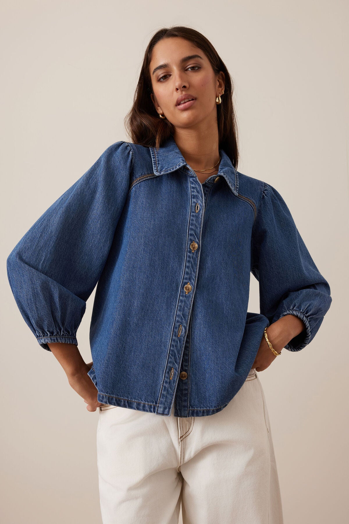 CERES LIFE LENNY SHIRT - FRESH INDIGO