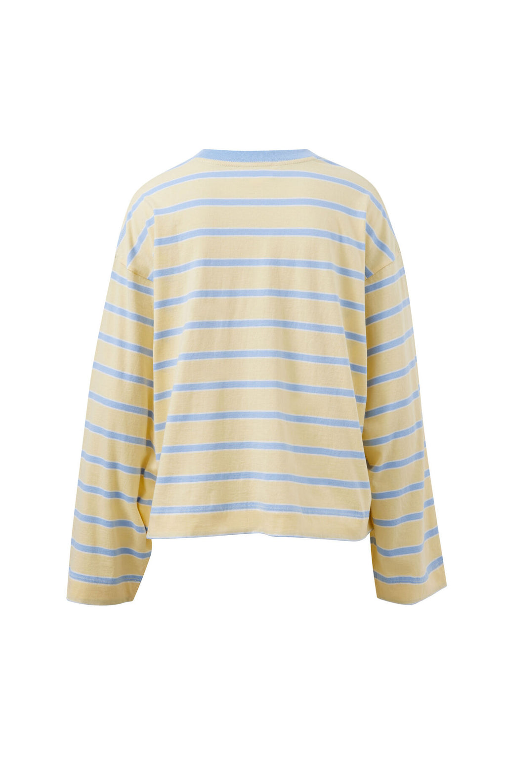 CERES LIFE BEAU LONG SLEEVE SLOUCHY TEE - BUTTER/CHINA BLUE STRIPE