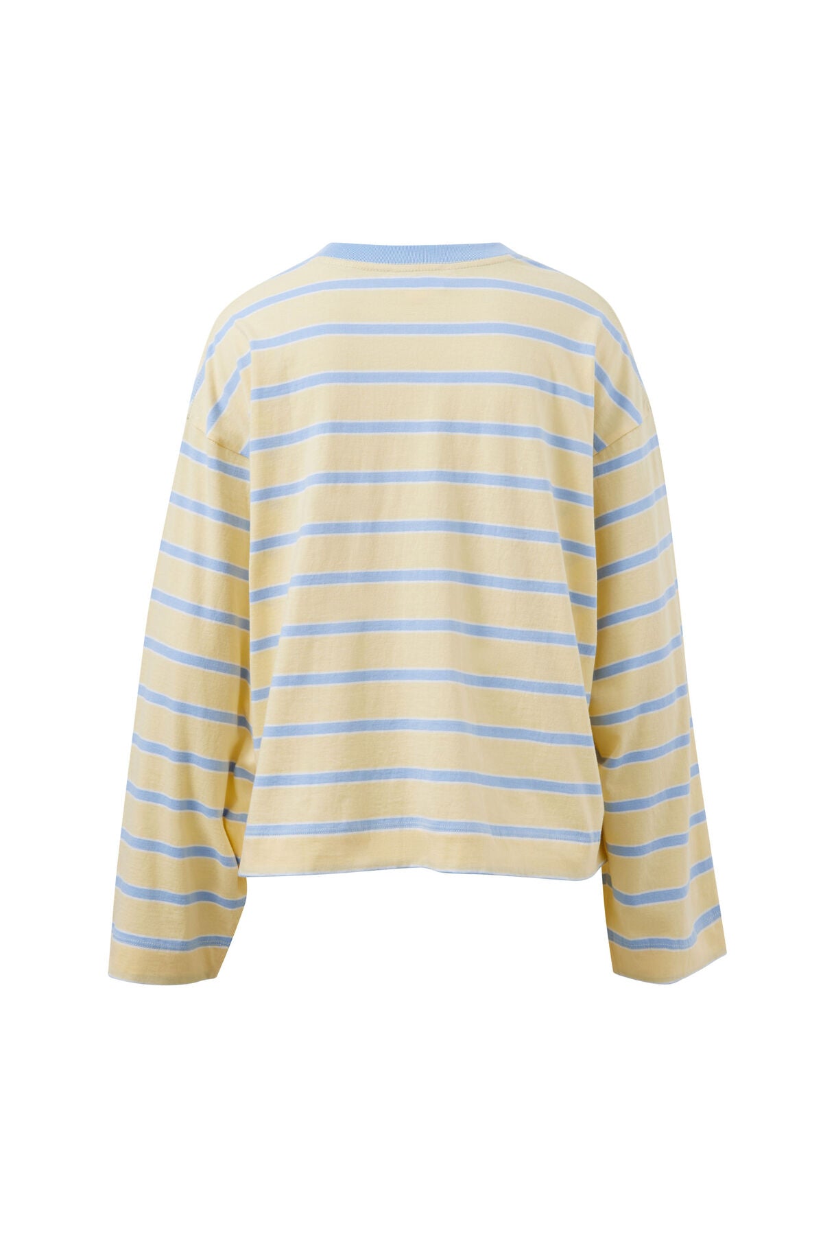 CERES LIFE BEAU LONG SLEEVE SLOUCHY TEE - BUTTER/CHINA BLUE STRIPE