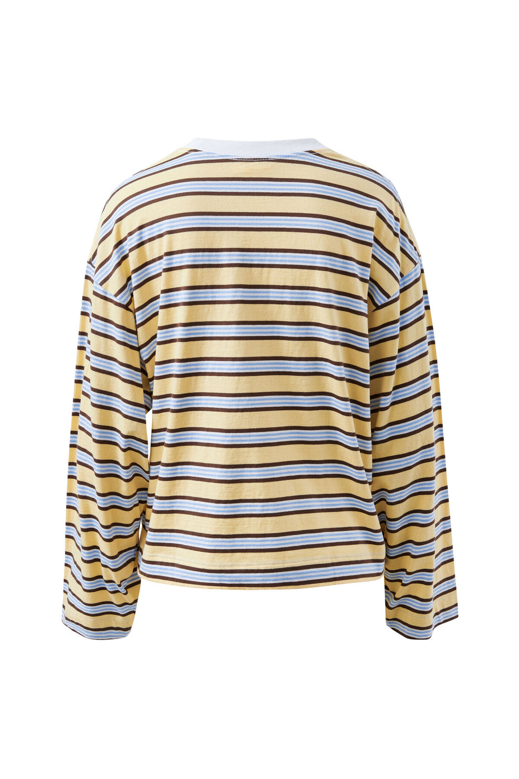 CERES LIFE BEAU LONG SLEEVE SLOUCHY TEE - BUTTER/BRUNETTE STRIPE
