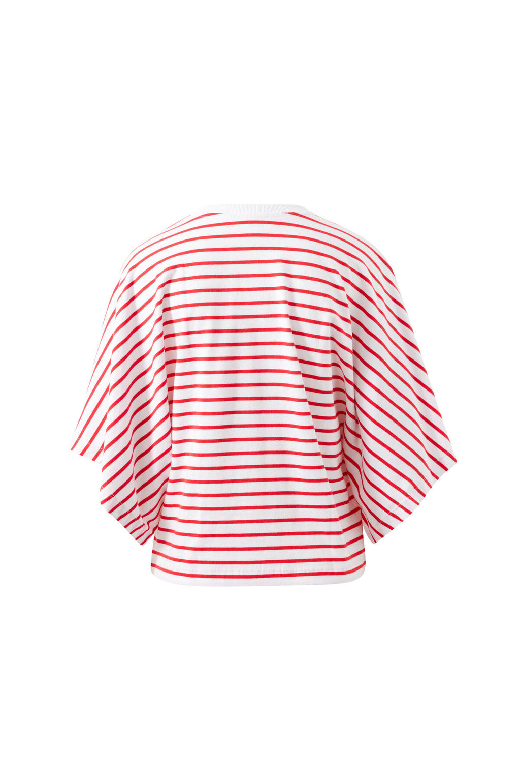 CERES LIFE LUCY RELAXED SLEEVE TEE - WHITE/HERITAGE RED STRIPE