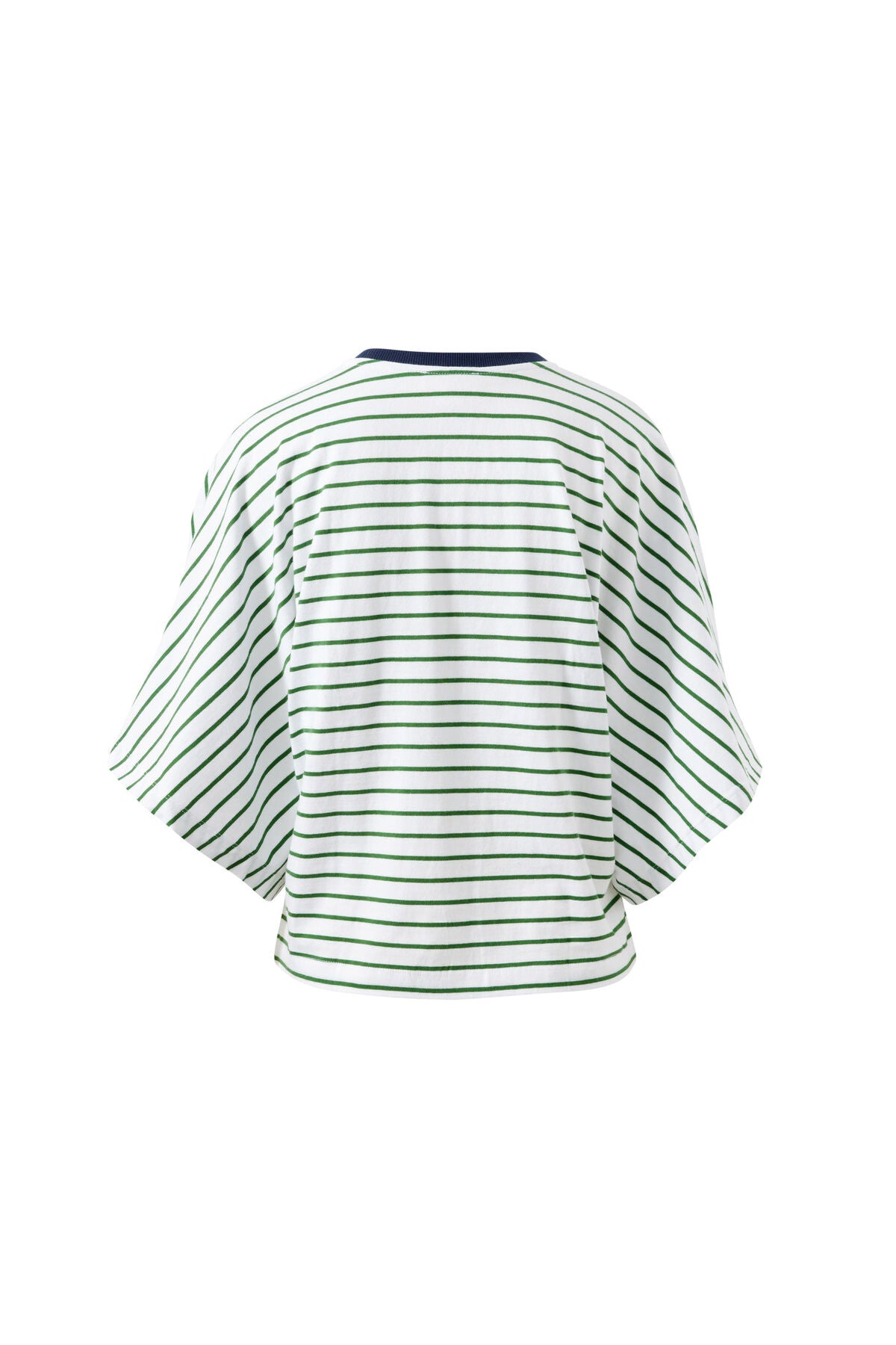 CERES LIFE LUCY RELAXED SLEEVE TEE - BASIL/WHITE STRIPE