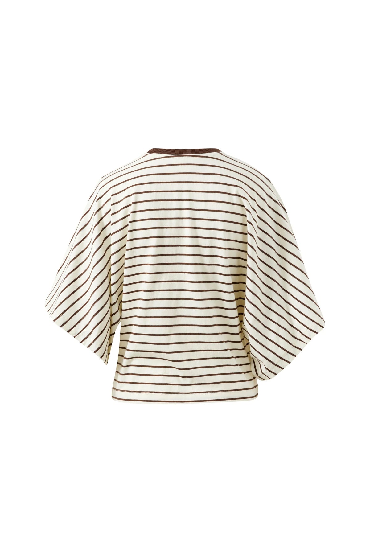 CERES LIFE LUCY RELAXED SLEEVE TEE - MILK/BRUNETTE STRIPE
