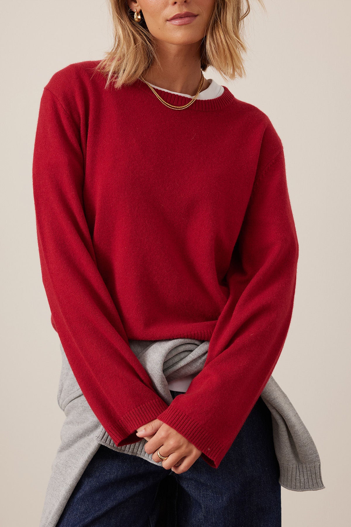CERES LIFE NESS WOOL CASHMERE KNIT PULLOVER - CHILLI