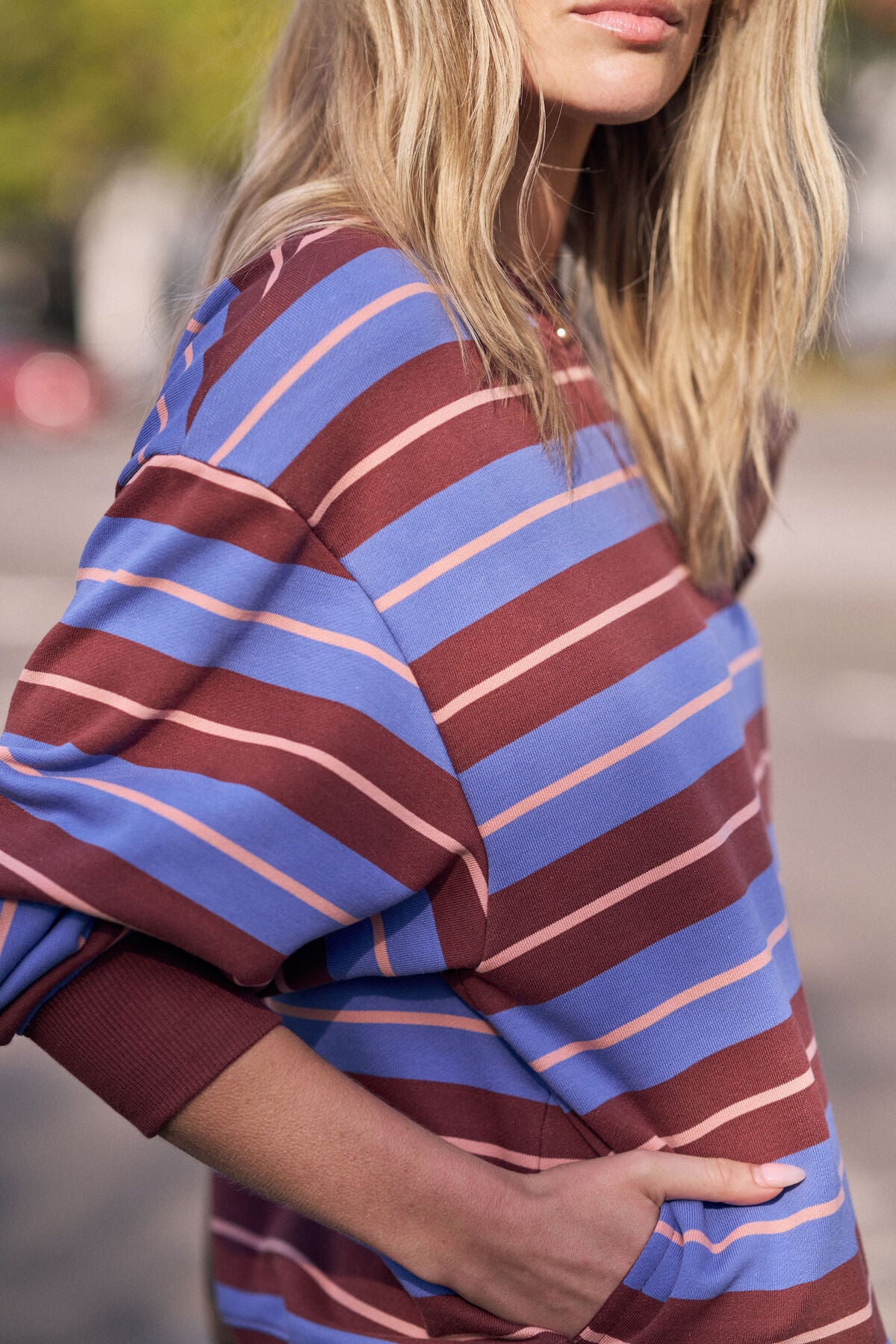 CERES LIFE ROMY CREW - VINTAGE BLUE, PINK CLAY, BURNT TOFFEE STRIPE