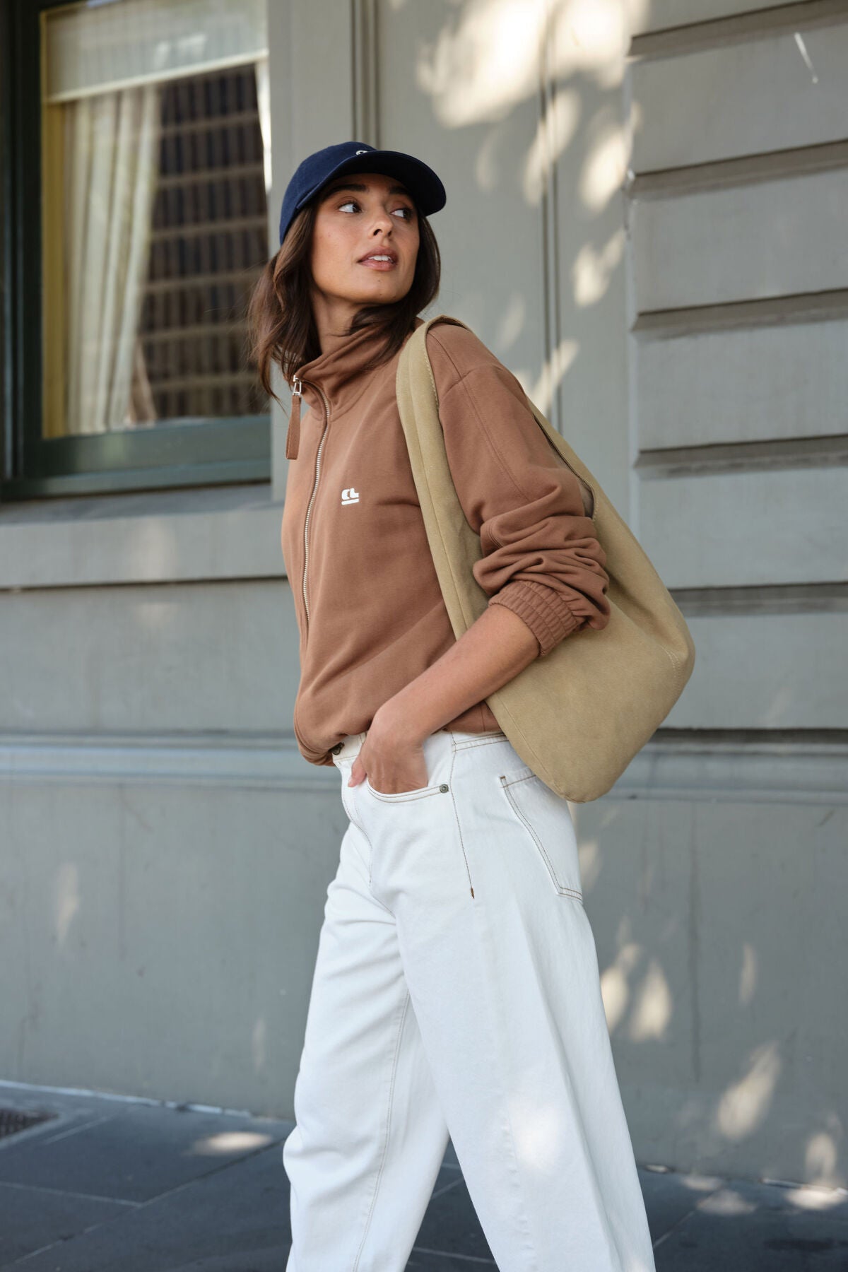 CERES LIFE FREYA ZIP THRU SWEAT - TOFFEE