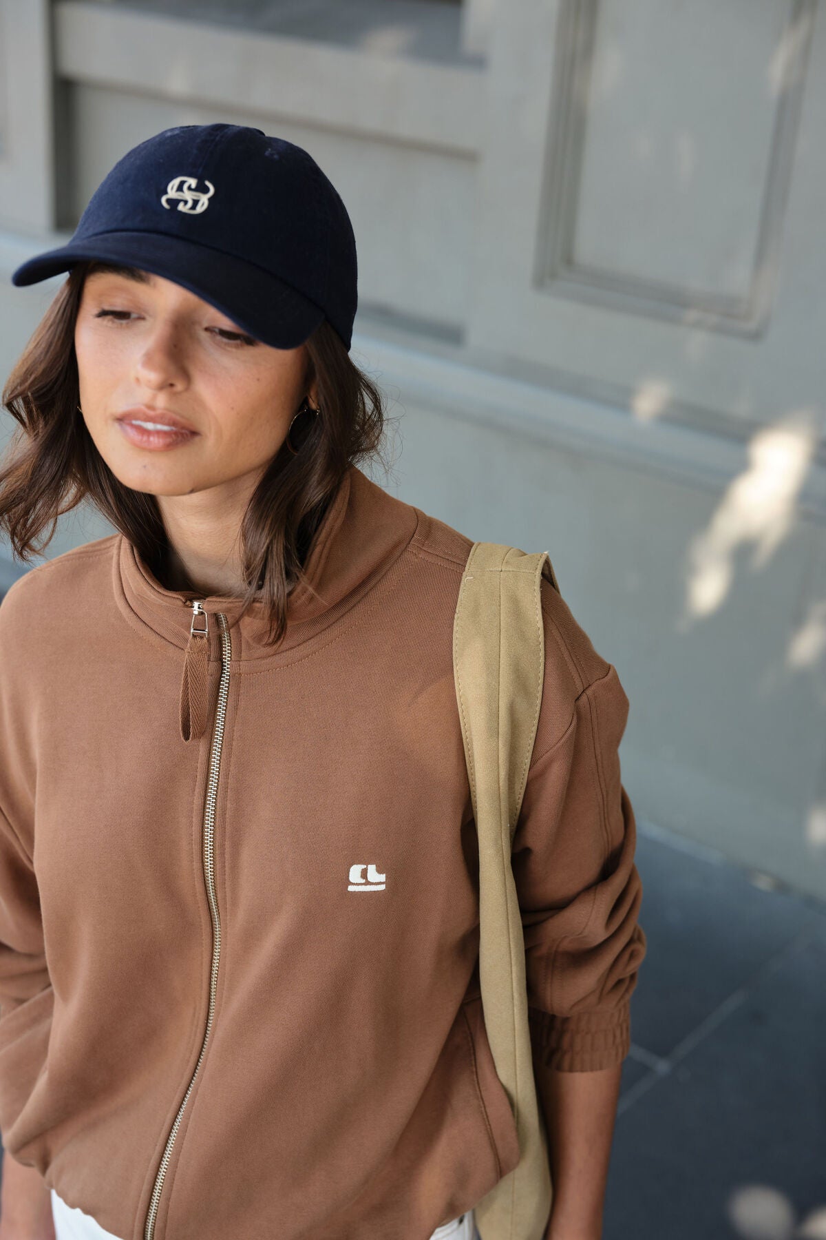 CERES LIFE FREYA ZIP THRU SWEAT - TOFFEE