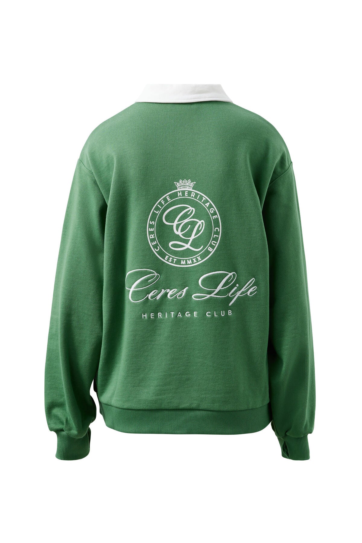CERES LIFE WREN RUGBY SWEAT - PISTACHIO WHITE CLUB LOGO