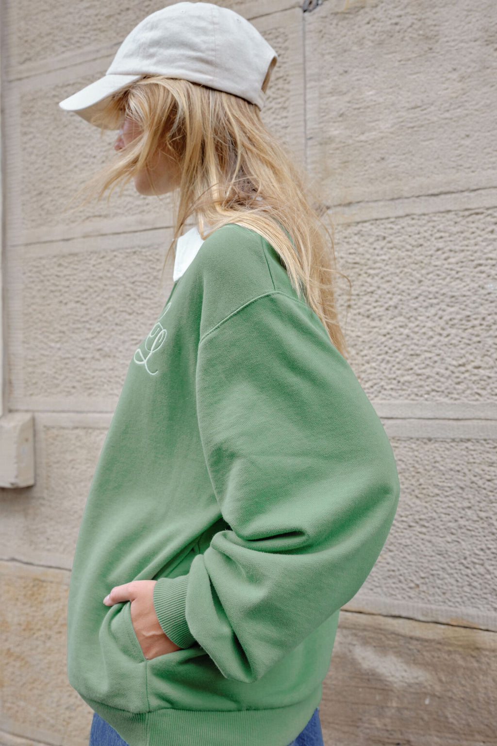 CERES LIFE WREN RUGBY SWEAT - PISTACHIO WHITE CLUB LOGO