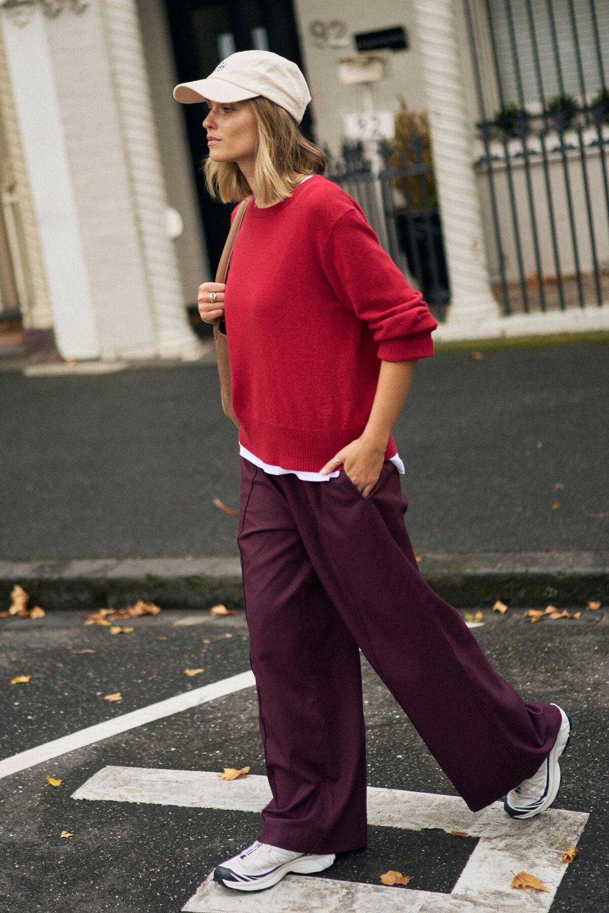 CERES LIFE IZZIE PINSTITCH PANT - BURGUNDY