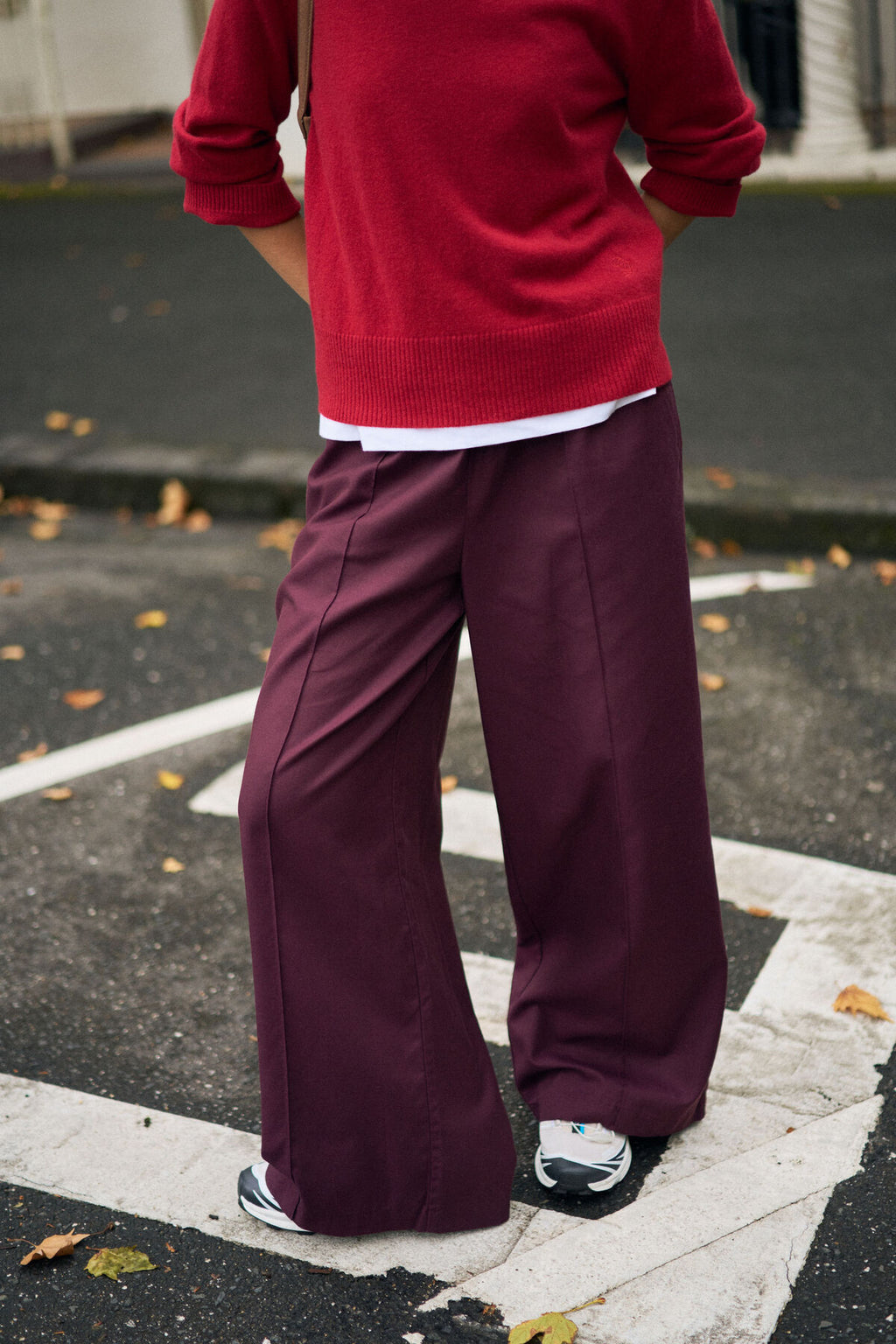 CERES LIFE IZZIE PINSTITCH PANT - BURGUNDY