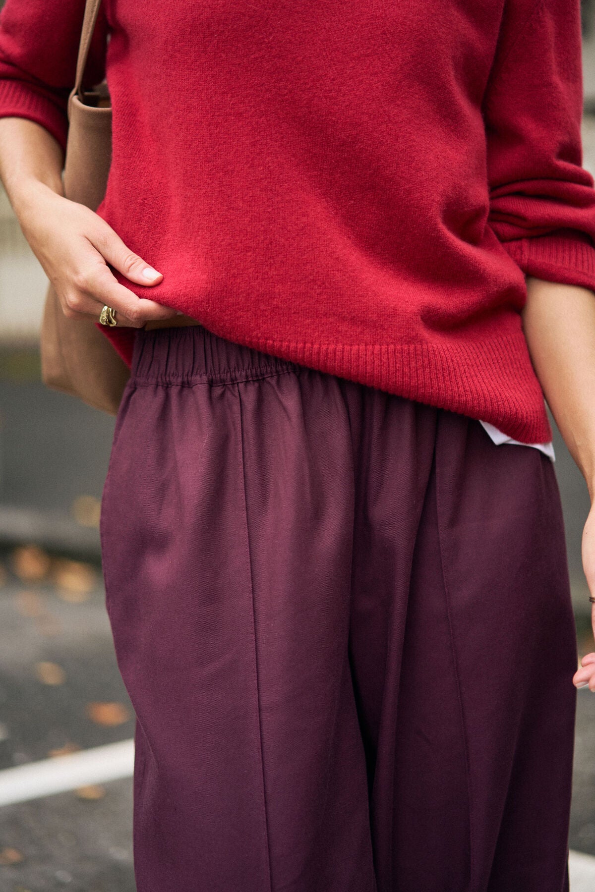 CERES LIFE IZZIE PINSTITCH PANT - BURGUNDY