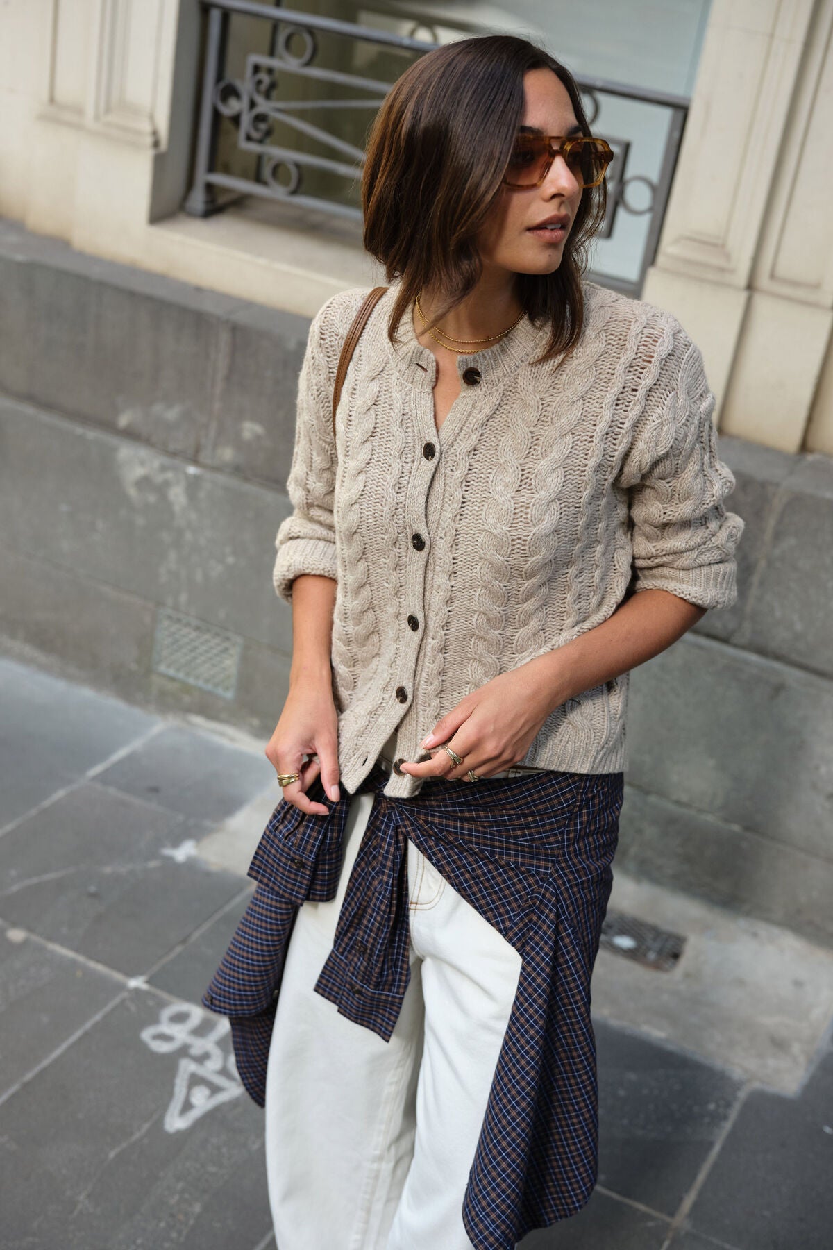 CERES LIFE HEIDI CABLE KNIT - OAT