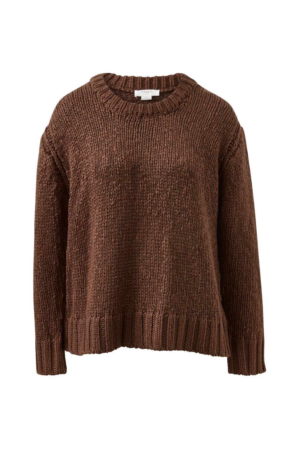 CERES LIFE SAGE CHUNKY KNIT CREW - CHOCOLATE