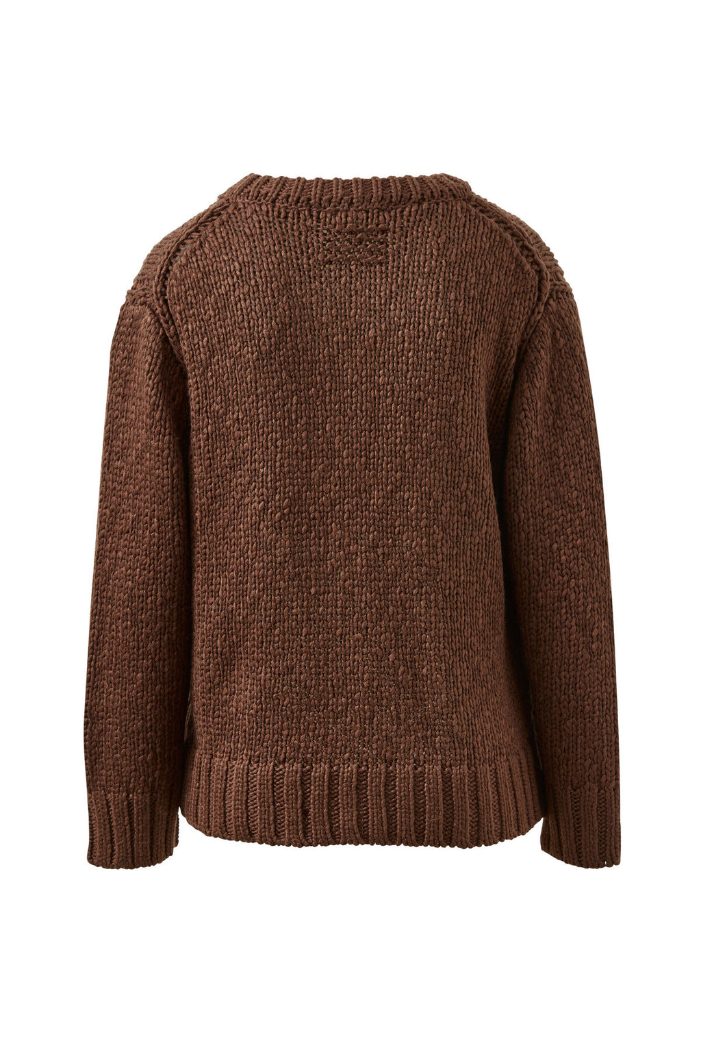 CERES LIFE SAGE CHUNKY KNIT CREW - CHOCOLATE
