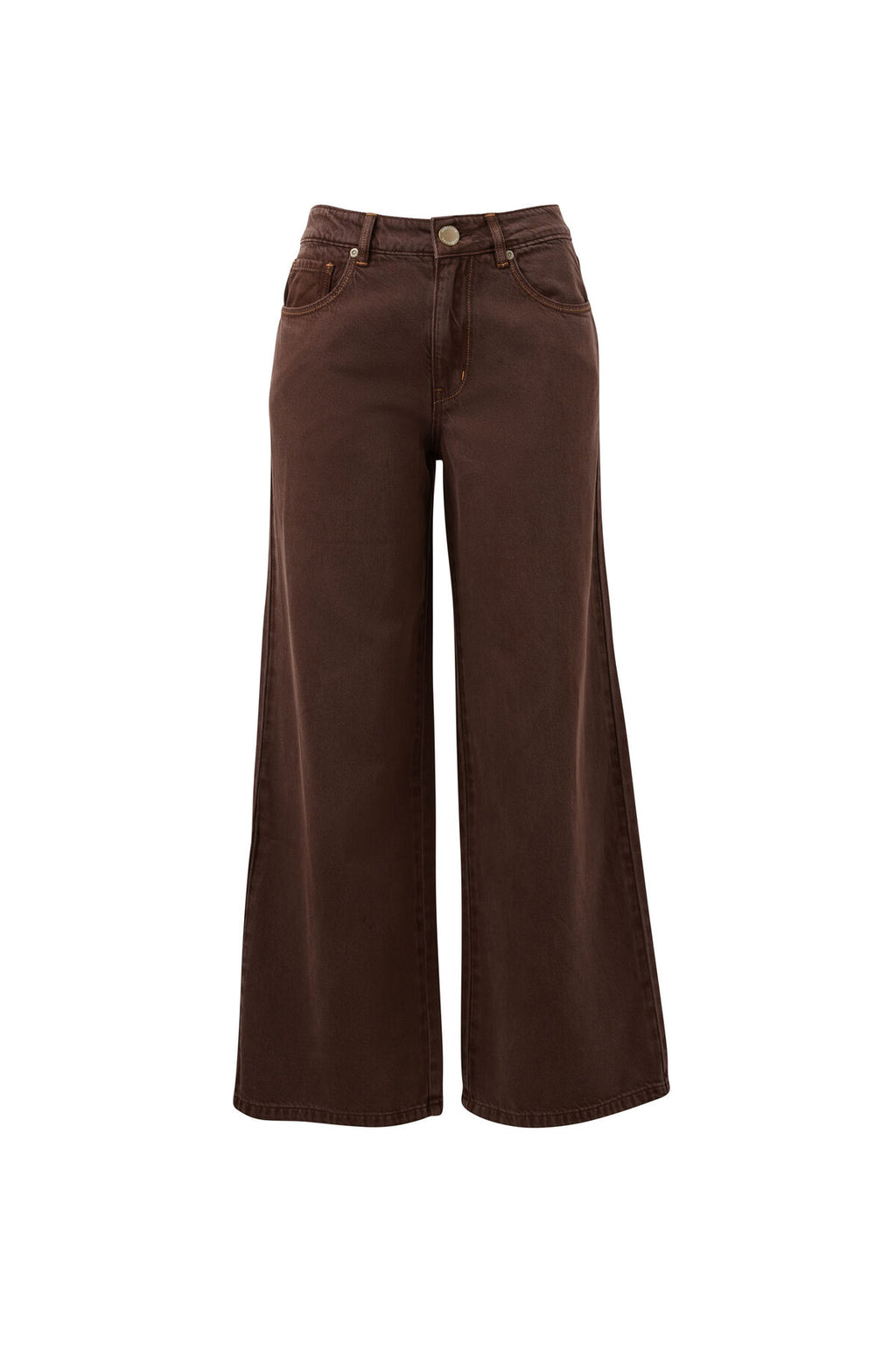 CERES LIFE WILLOW SOFT WIDE LEG JEAN - CHOCOLATE