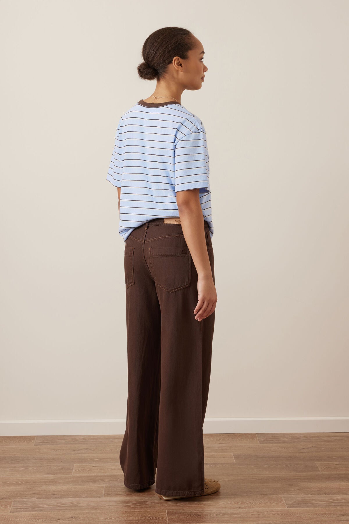 CERES LIFE WILLOW SOFT WIDE LEG JEAN - CHOCOLATE