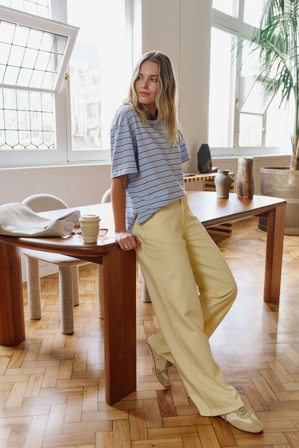 CERES LIFE WILLOW SOFT WIDE LEG JEAN - BUTTER