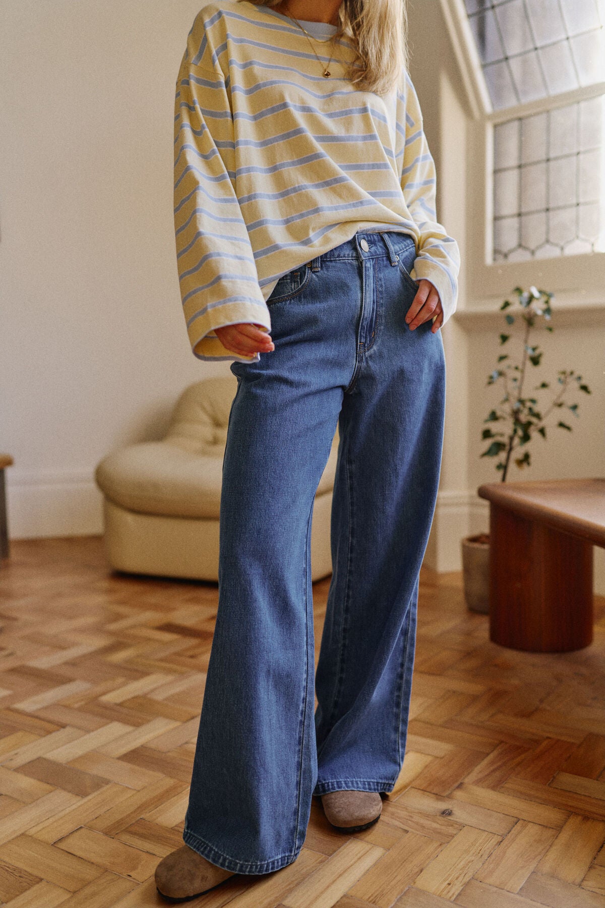 CERES LIFE WILLOW SOFT WIDE LEG JEAN - FRESH INDIGO