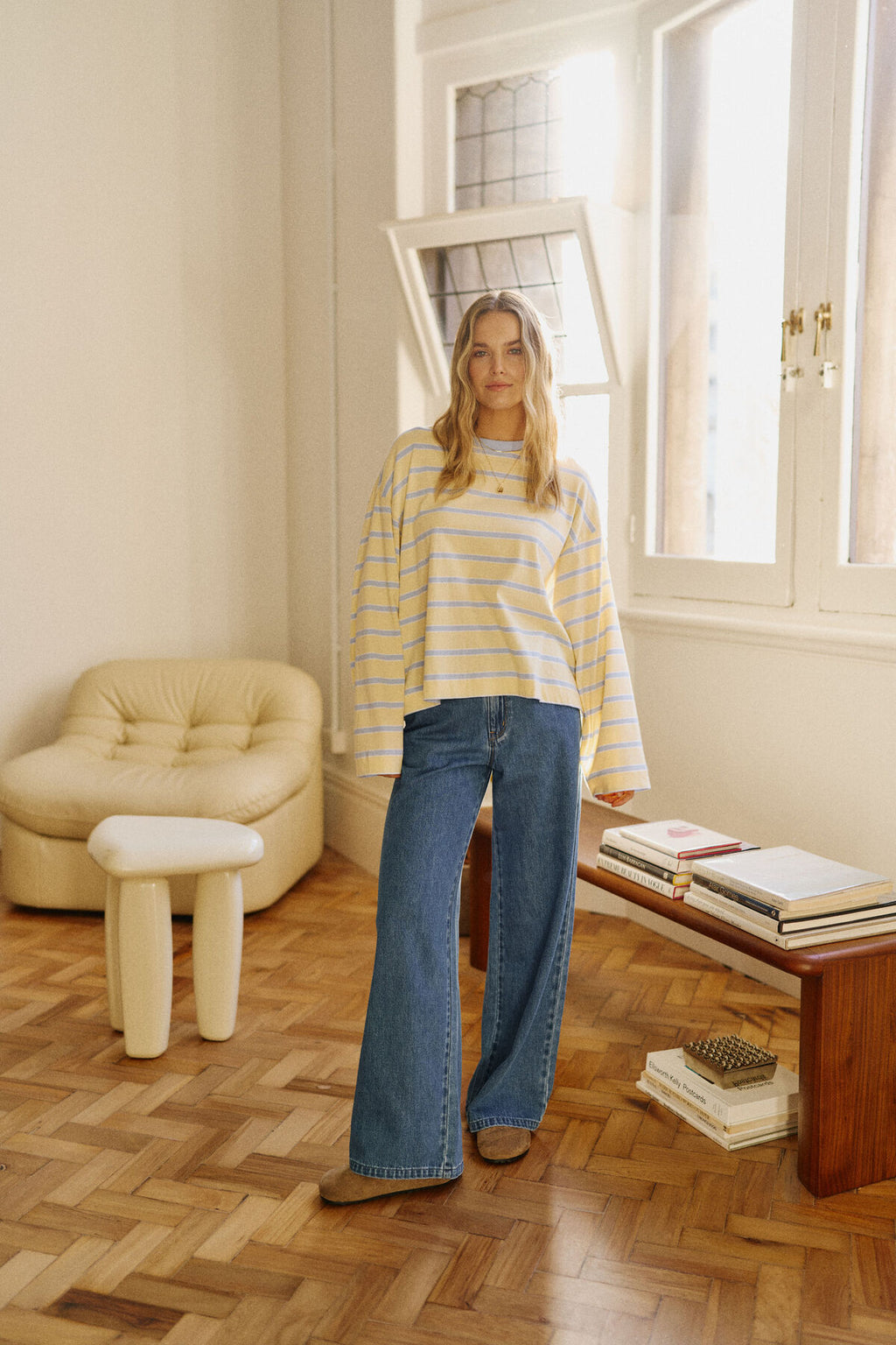 CERES LIFE WILLOW SOFT WIDE LEG JEAN - FRESH INDIGO