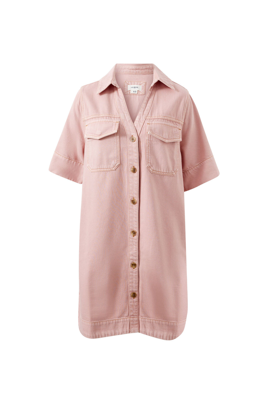 CERES LIFE BONNIE RELAXED SHIRTDRESS - BLOSSOM PINK