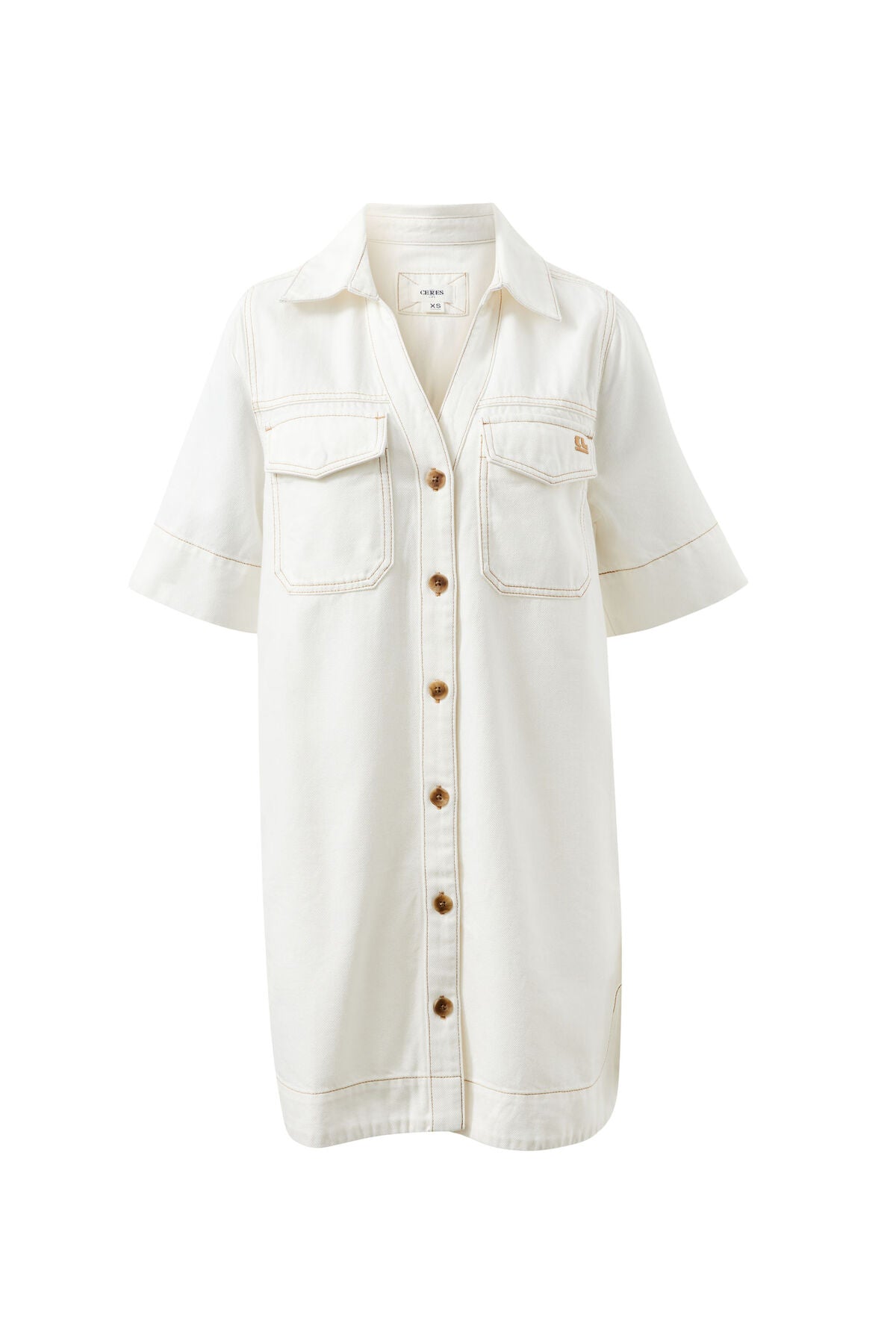 CERES LIFE BONNIE RELAXED SHIRTDRESS - FRESH ECRU