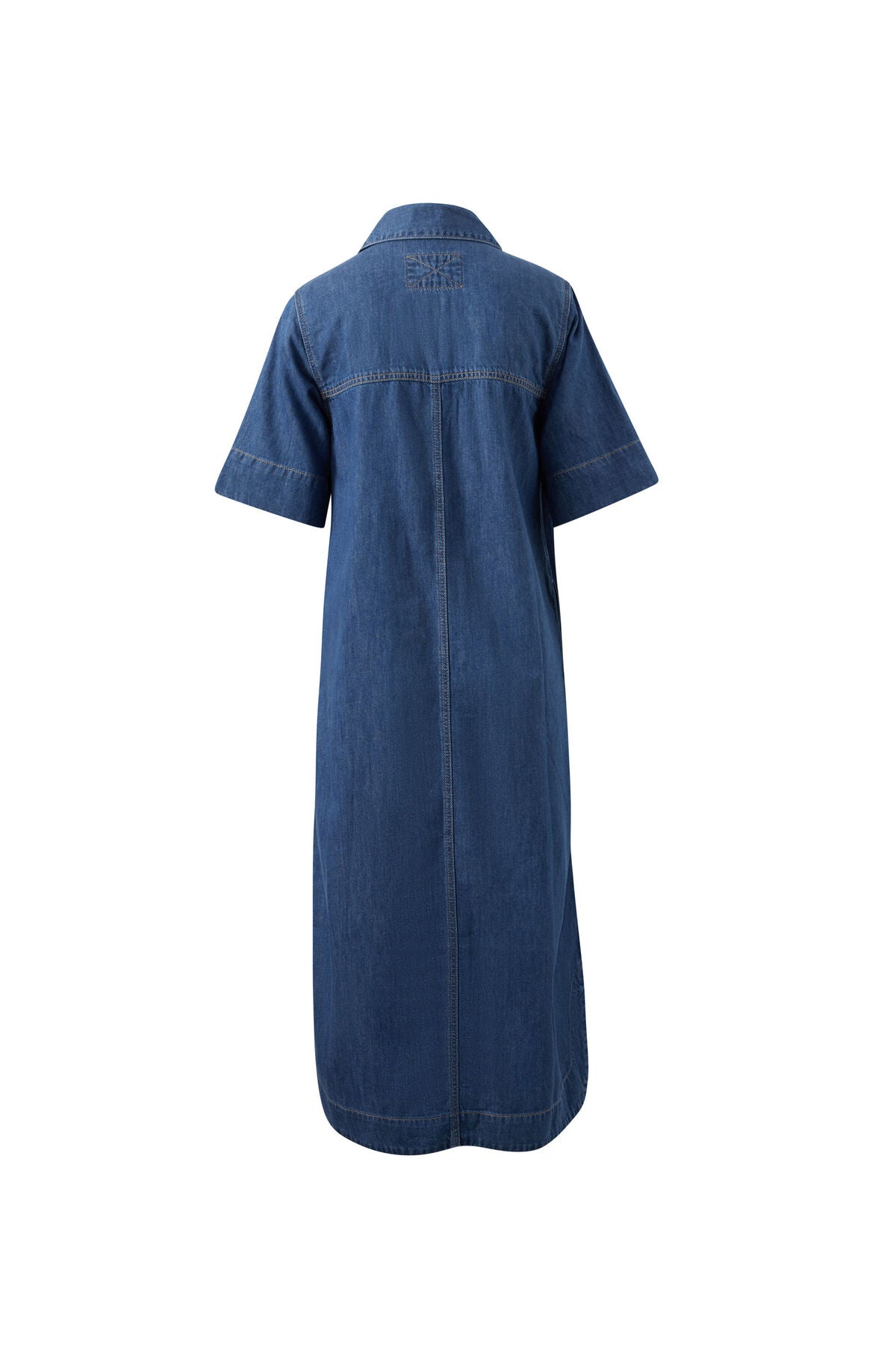 SLOANE SHORT SLEEVE MIDI DRESS - TRUE INDIGO