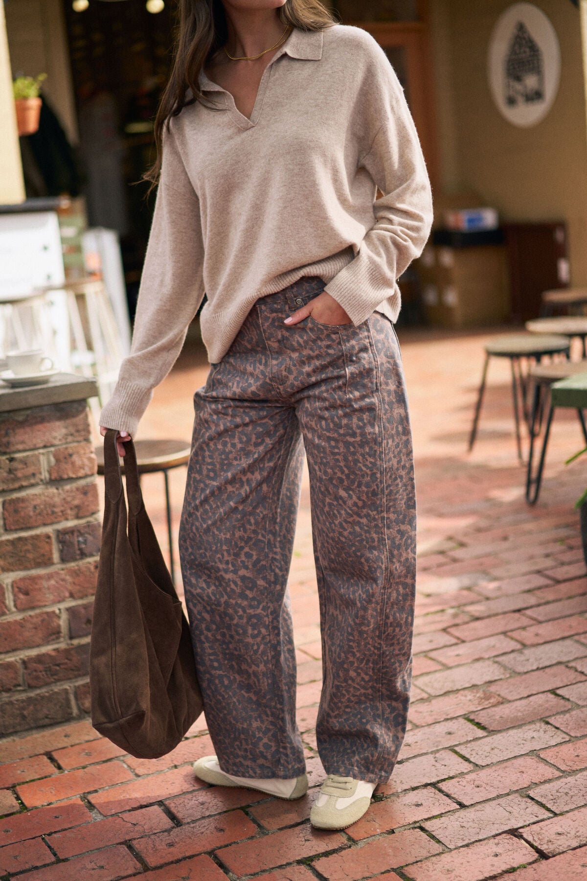 CERES LIFE HARPER BARREL JEAN - LEOPARD