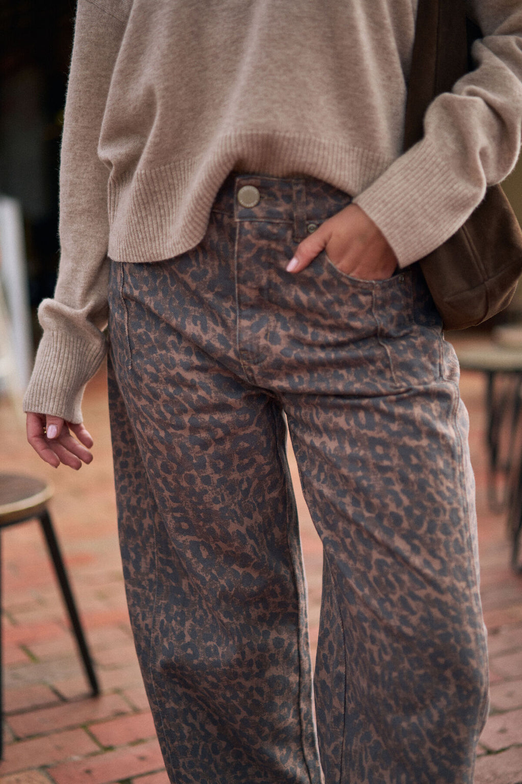 CERES LIFE HARPER BARREL JEAN - LEOPARD