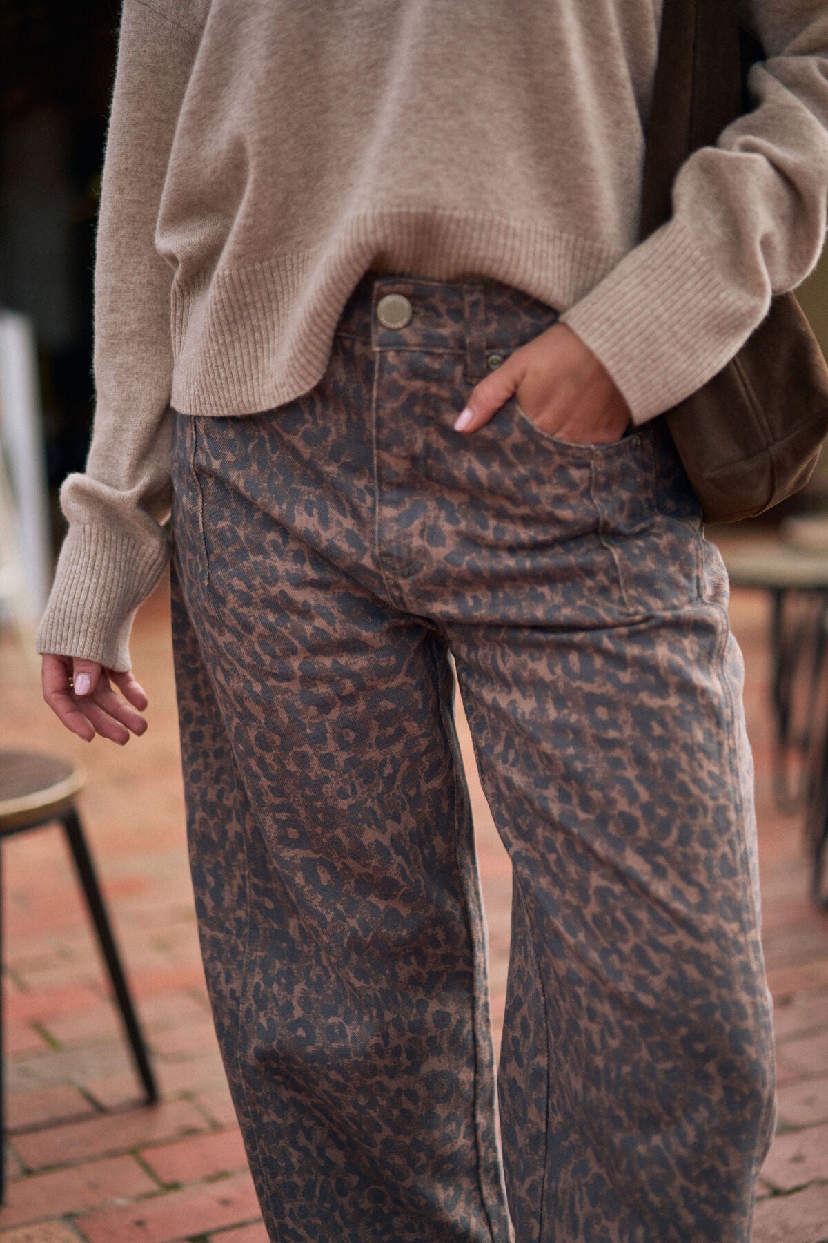 CERES LIFE HARPER BARREL JEAN - LEOPARD