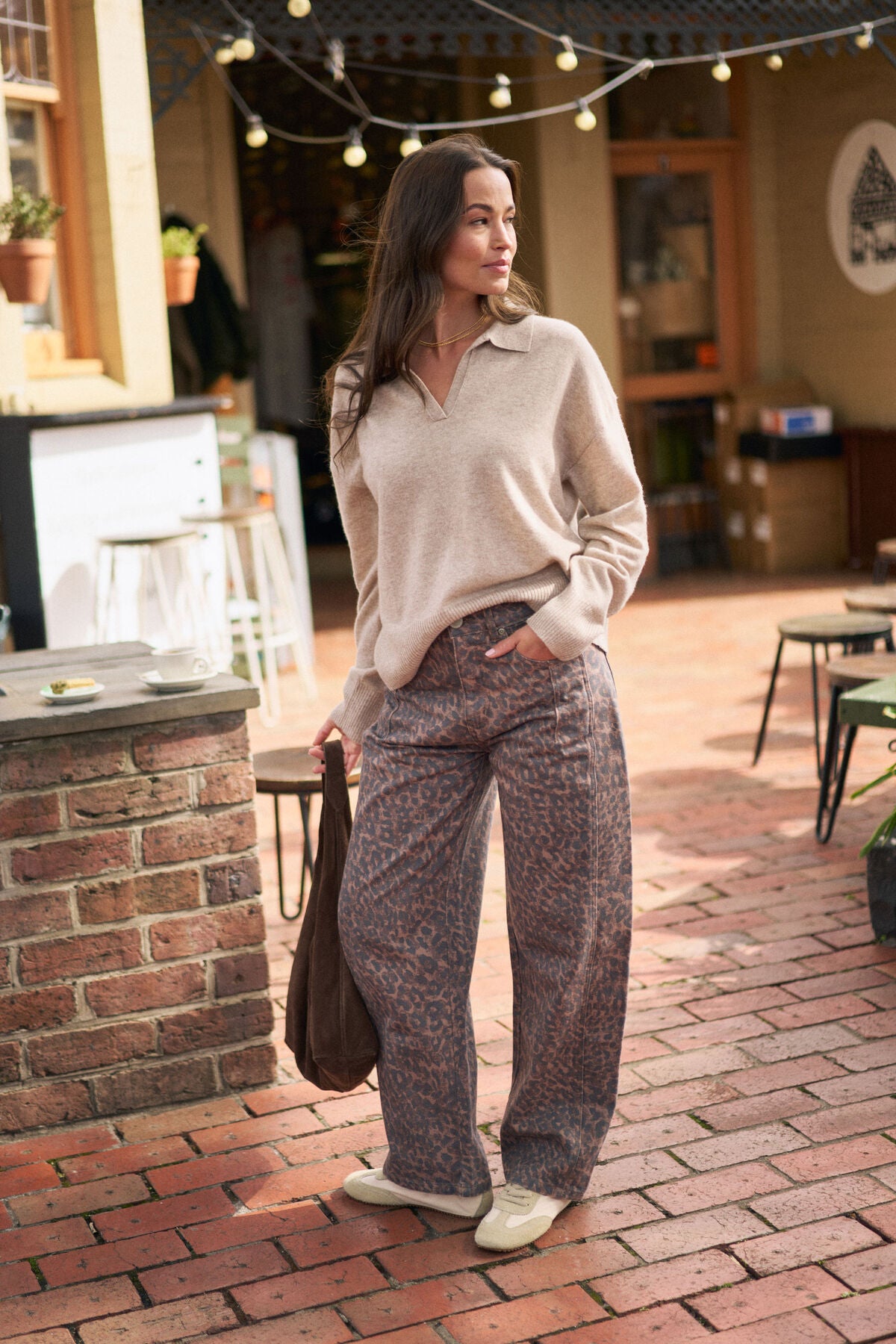 CERES LIFE HARPER BARREL JEAN - LEOPARD