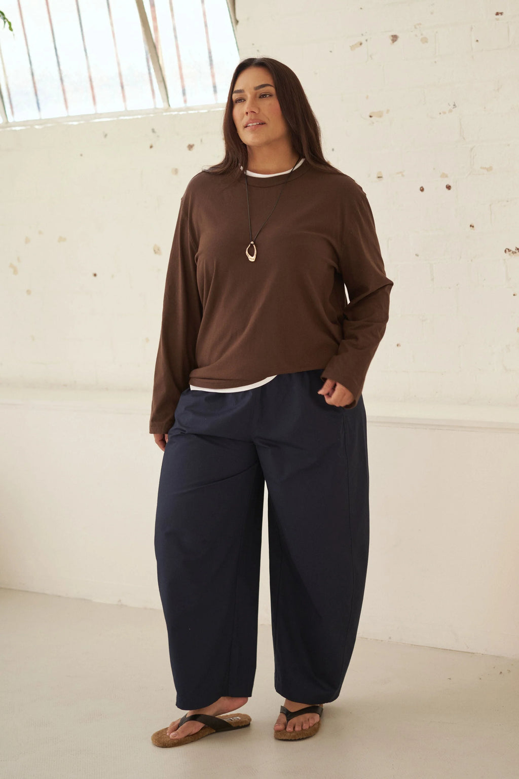 CERES LIFE BELLA BARREL PANT - NAVY