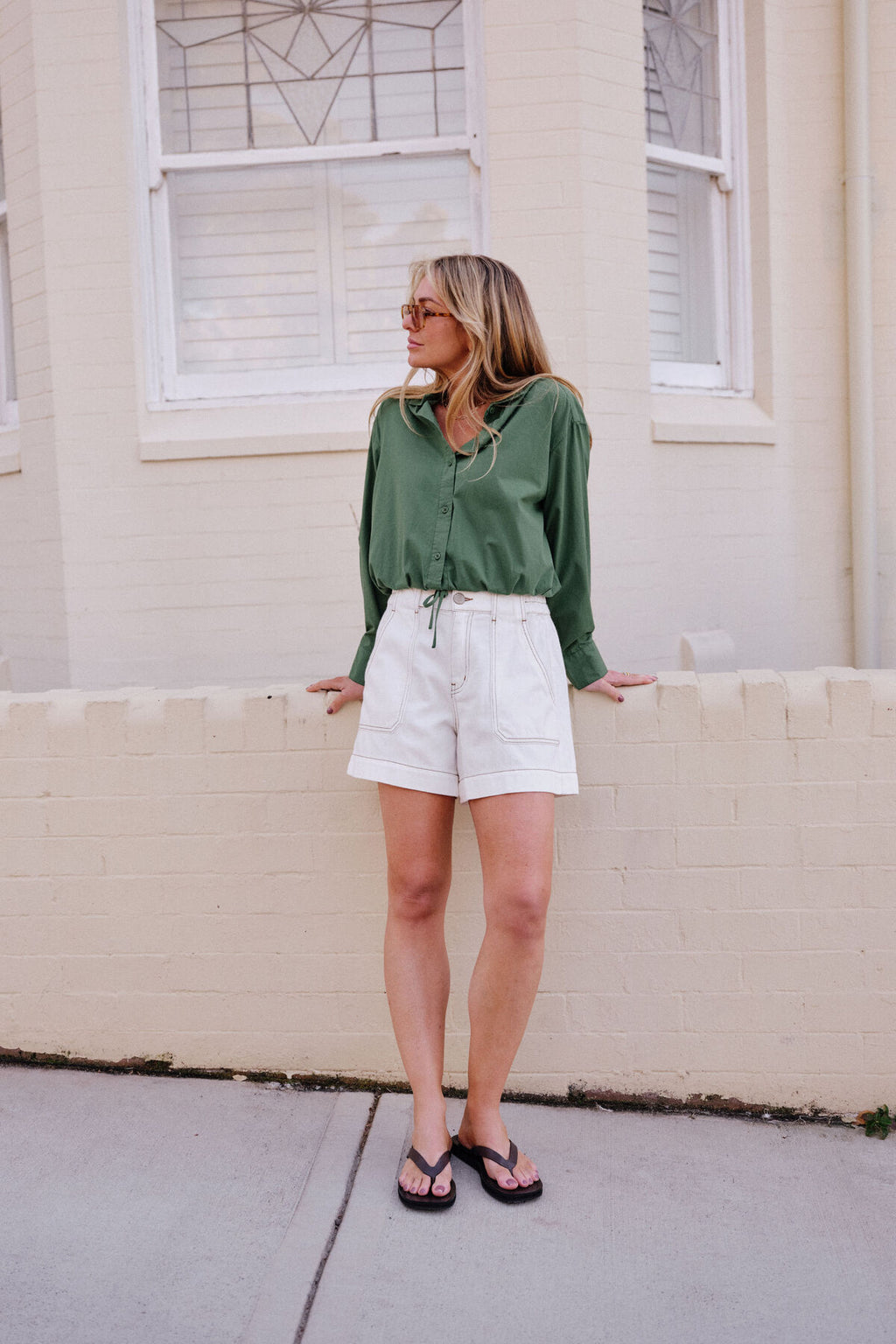 CERES LIFE CLOVER TIE SHIRT - BASIL