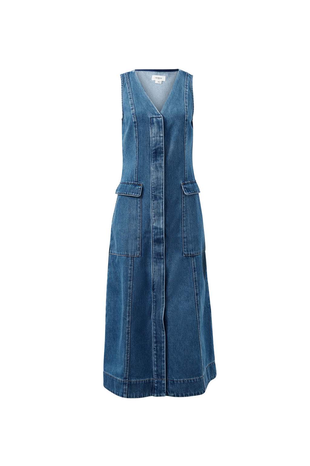 CERES LIFE TAYLOR DENIM MIDI DRESS - FRESH INDIGO