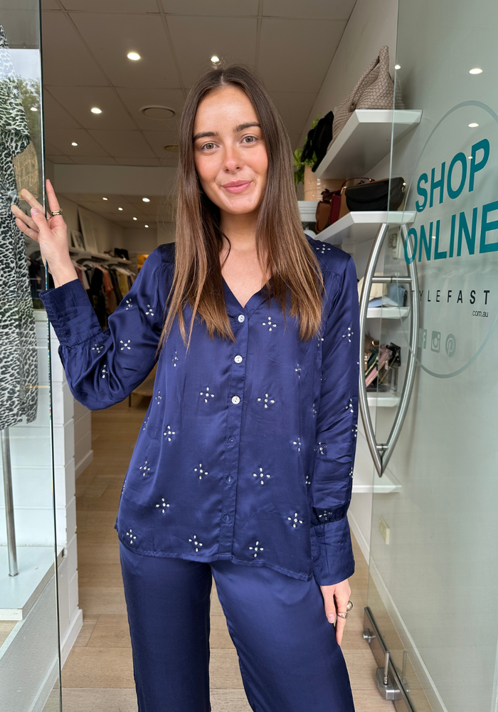 RUBYYAYA MUNCHEN SHIRT - NAVY