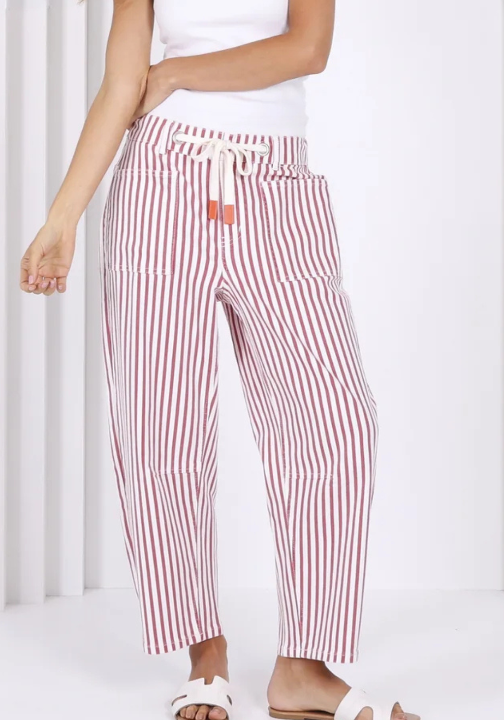 CARTER BARREL JEAN - RED STRIPE