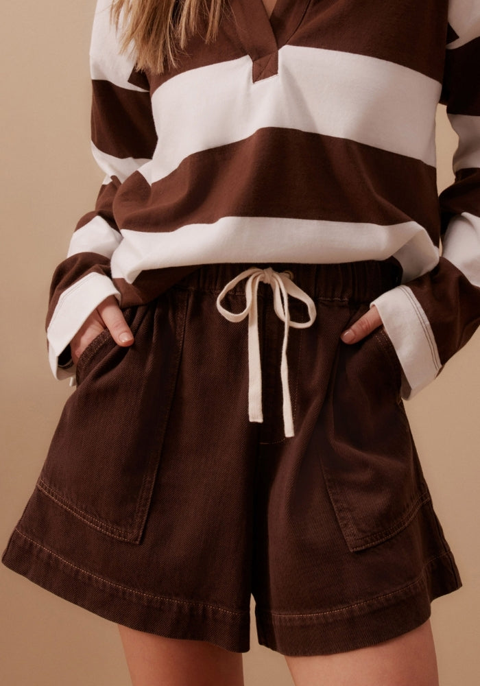 CERES LIFE DARCY RELAXED EVERYDAY SHORT - CHOCOLATE